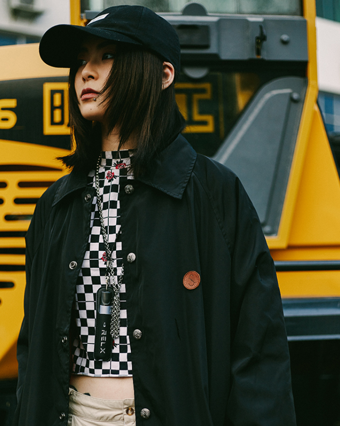 Black Orange Coach Jacket